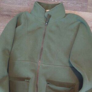 Homage Jacket Adult Medium Green Full Zip Pockets Long Sleeve Fleece Sweater EUC